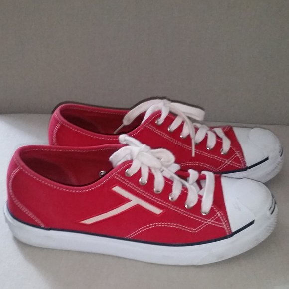Tommy Hilfiger red and white sneakers Unisex item. EUC - Picture 2 of 7